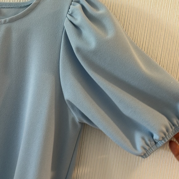 AQUA Bloomingdale’s Light Blue Pouf Sleeve Short Dress Size XS - Picture 3 of 5